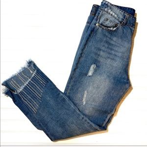 jeans with diamond fringe